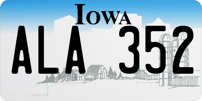 IA license plate ALA352