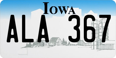 IA license plate ALA367