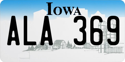 IA license plate ALA369