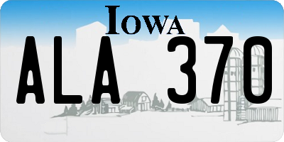 IA license plate ALA370
