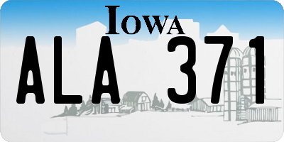 IA license plate ALA371