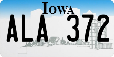 IA license plate ALA372