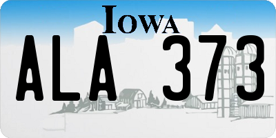 IA license plate ALA373