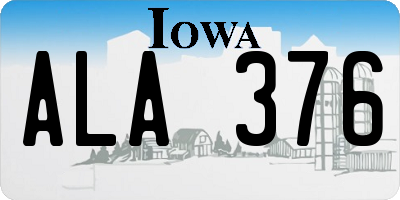 IA license plate ALA376