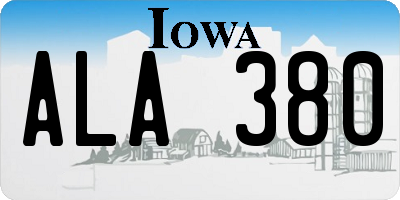 IA license plate ALA380