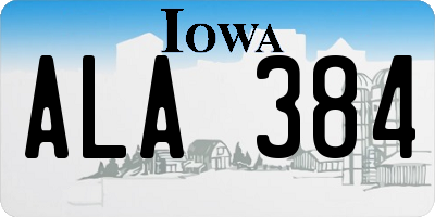 IA license plate ALA384
