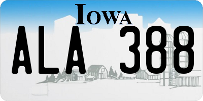 IA license plate ALA388