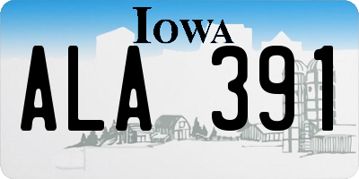 IA license plate ALA391