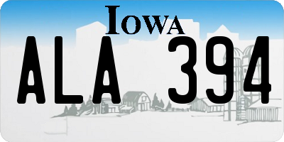 IA license plate ALA394