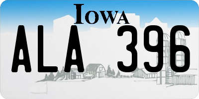 IA license plate ALA396