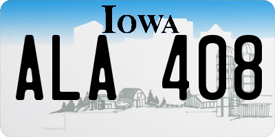 IA license plate ALA408