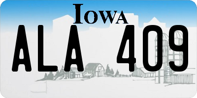 IA license plate ALA409