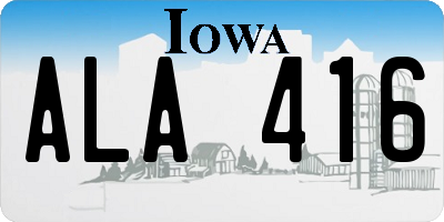 IA license plate ALA416