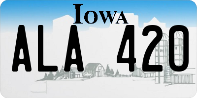 IA license plate ALA420