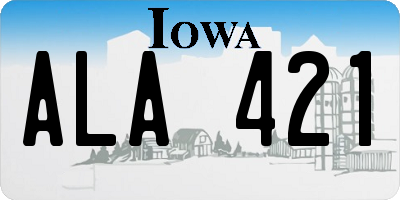 IA license plate ALA421
