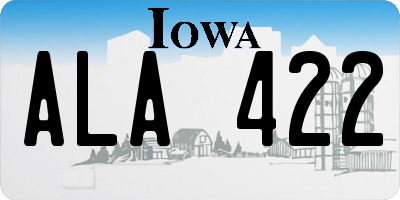 IA license plate ALA422