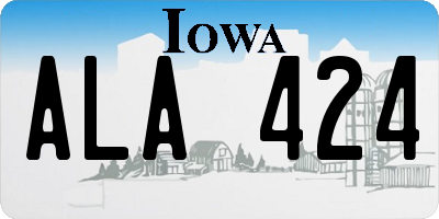 IA license plate ALA424