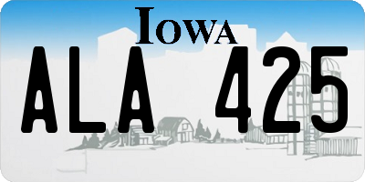 IA license plate ALA425