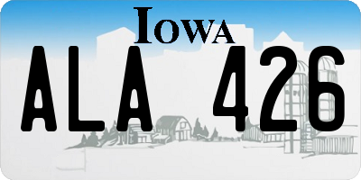 IA license plate ALA426