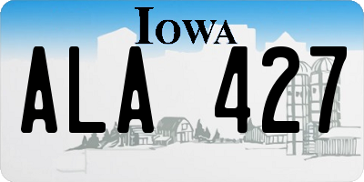 IA license plate ALA427