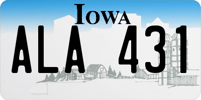 IA license plate ALA431