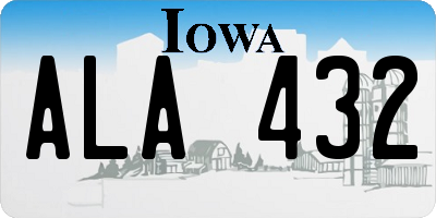 IA license plate ALA432