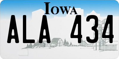 IA license plate ALA434