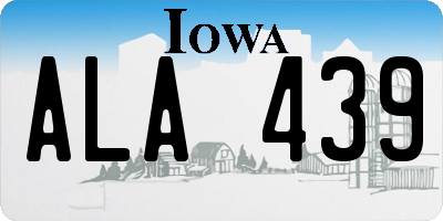 IA license plate ALA439