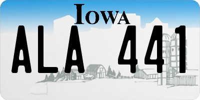 IA license plate ALA441