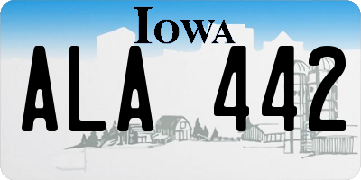 IA license plate ALA442