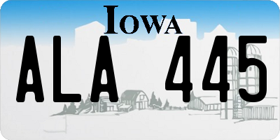 IA license plate ALA445