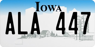 IA license plate ALA447