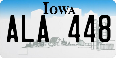 IA license plate ALA448
