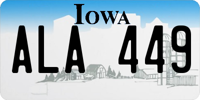 IA license plate ALA449