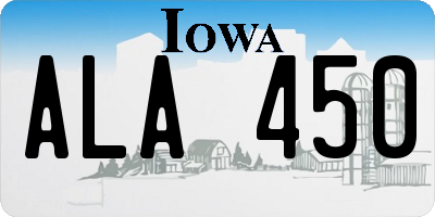 IA license plate ALA450