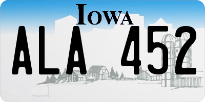IA license plate ALA452