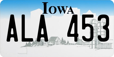 IA license plate ALA453