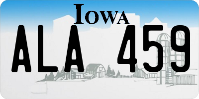 IA license plate ALA459