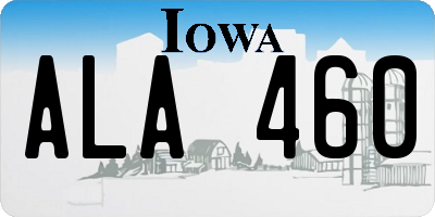 IA license plate ALA460