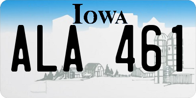 IA license plate ALA461