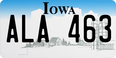 IA license plate ALA463