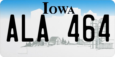 IA license plate ALA464