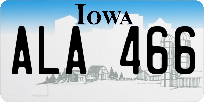 IA license plate ALA466
