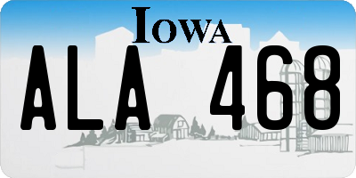 IA license plate ALA468