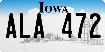 IA license plate ALA472