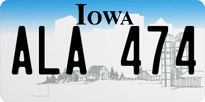 IA license plate ALA474