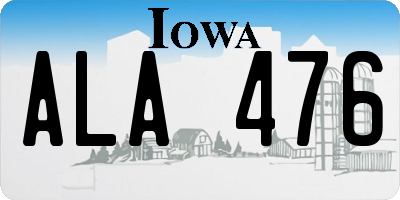 IA license plate ALA476