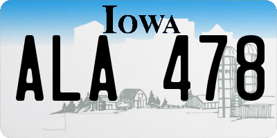 IA license plate ALA478