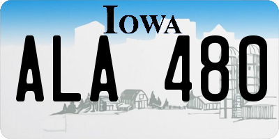 IA license plate ALA480