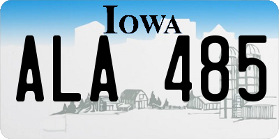 IA license plate ALA485